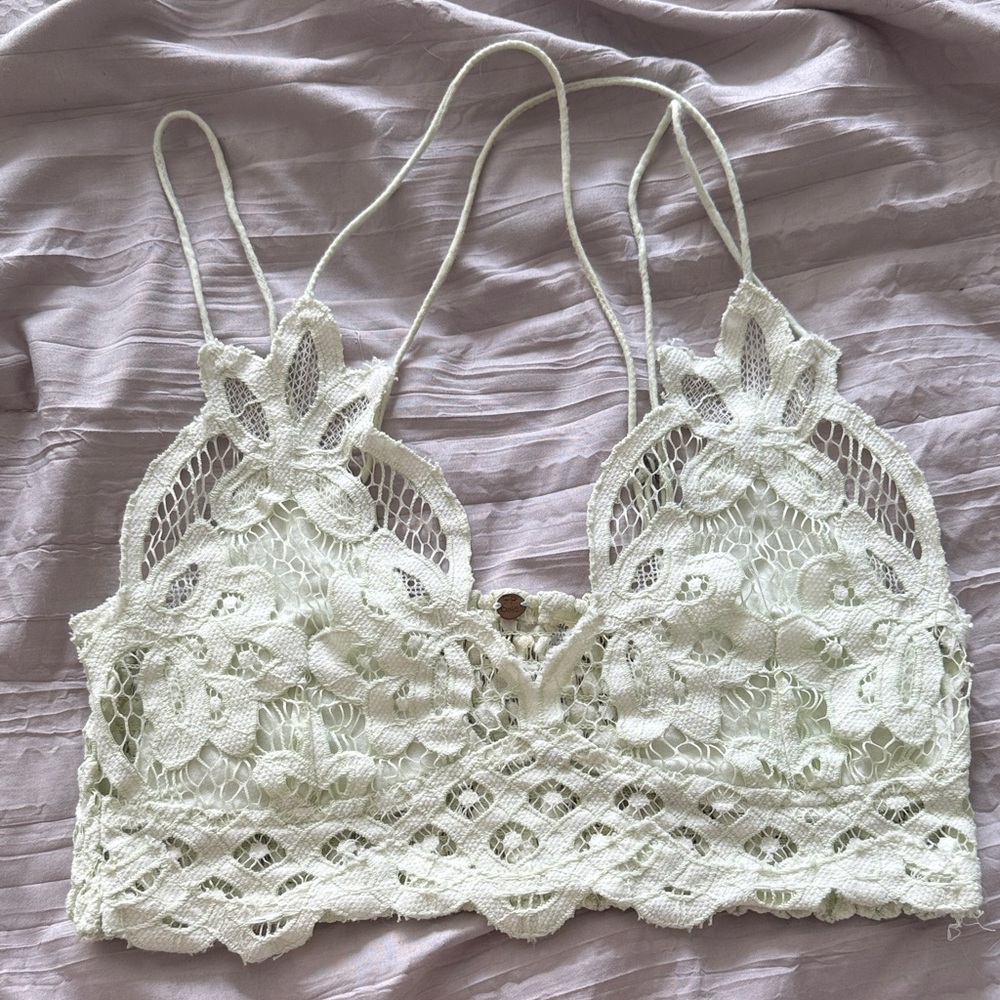 Free People Elegant Lace Bralette - light lime green